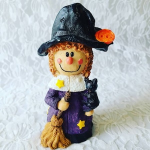 Vintage Witch Resin Sculpture 6&quot; Figurine ~ Halloween Decor ~ Fall Decor ~ Witchy Decoration ~ Midwest of Cannon Falls