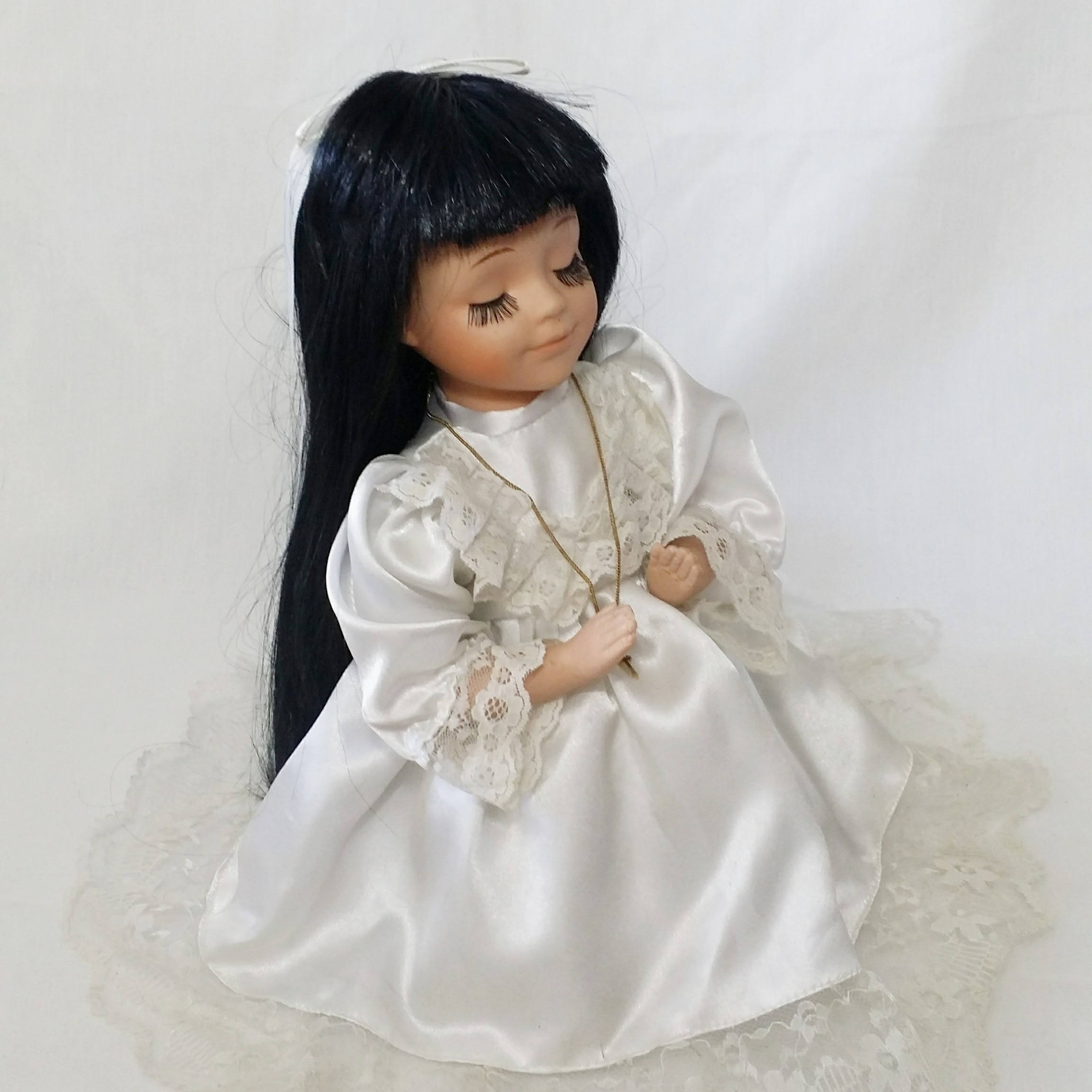 porcelain praying angel doll