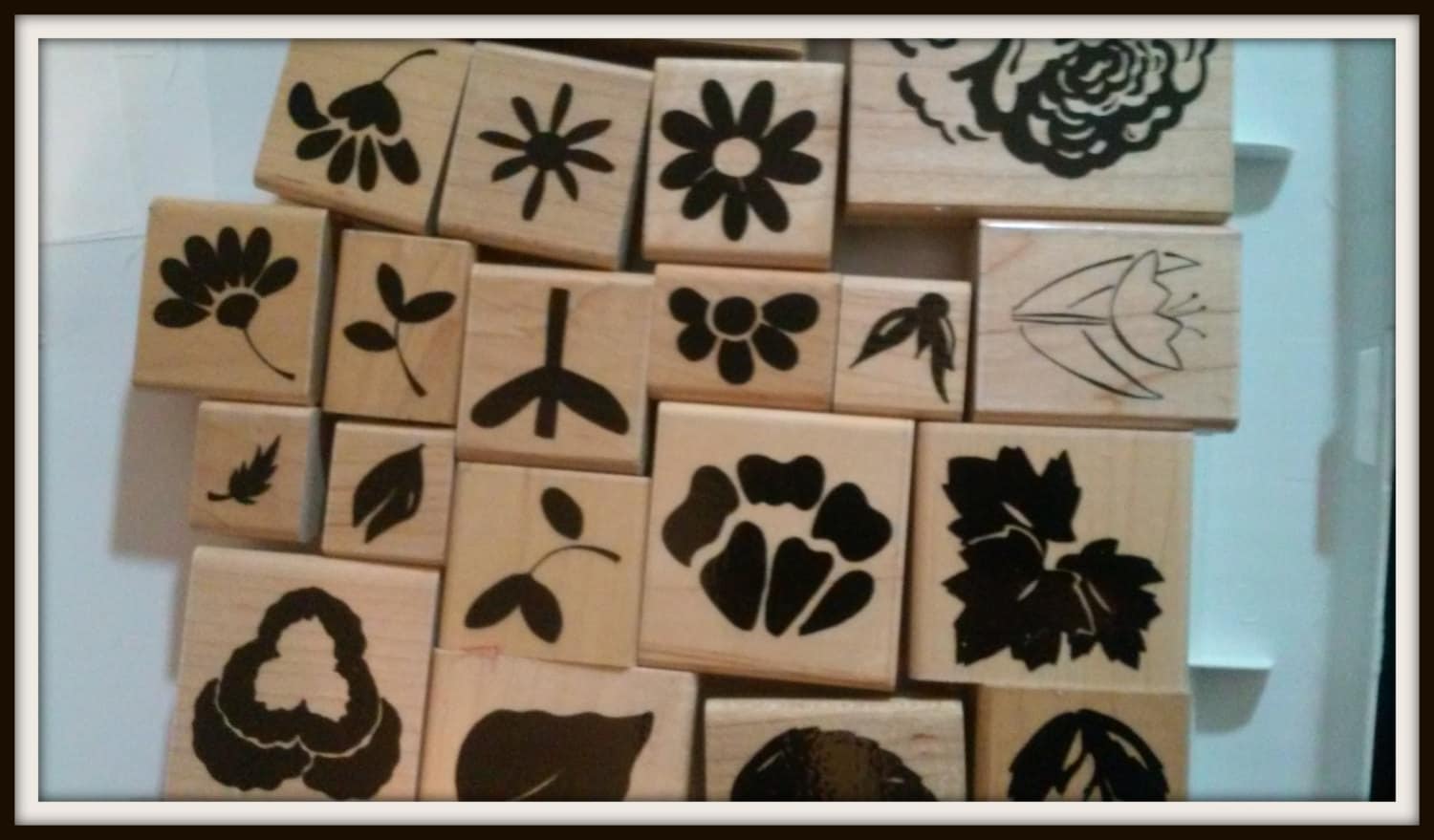 Lot Of 28 Wooden Rubber Stamps For Scrapbooking Or Paper Crafting All