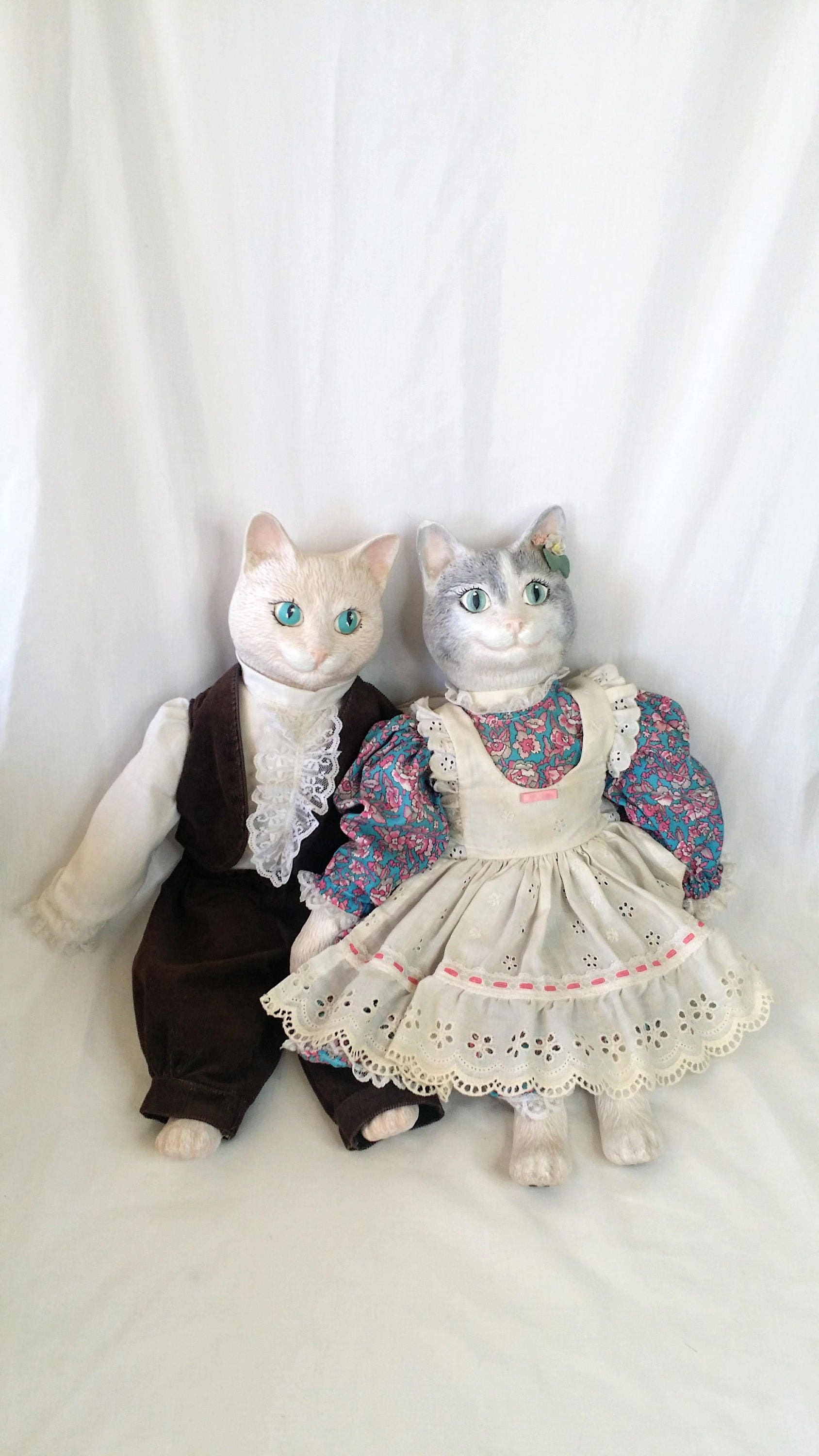 vintage porcelain cat dolls