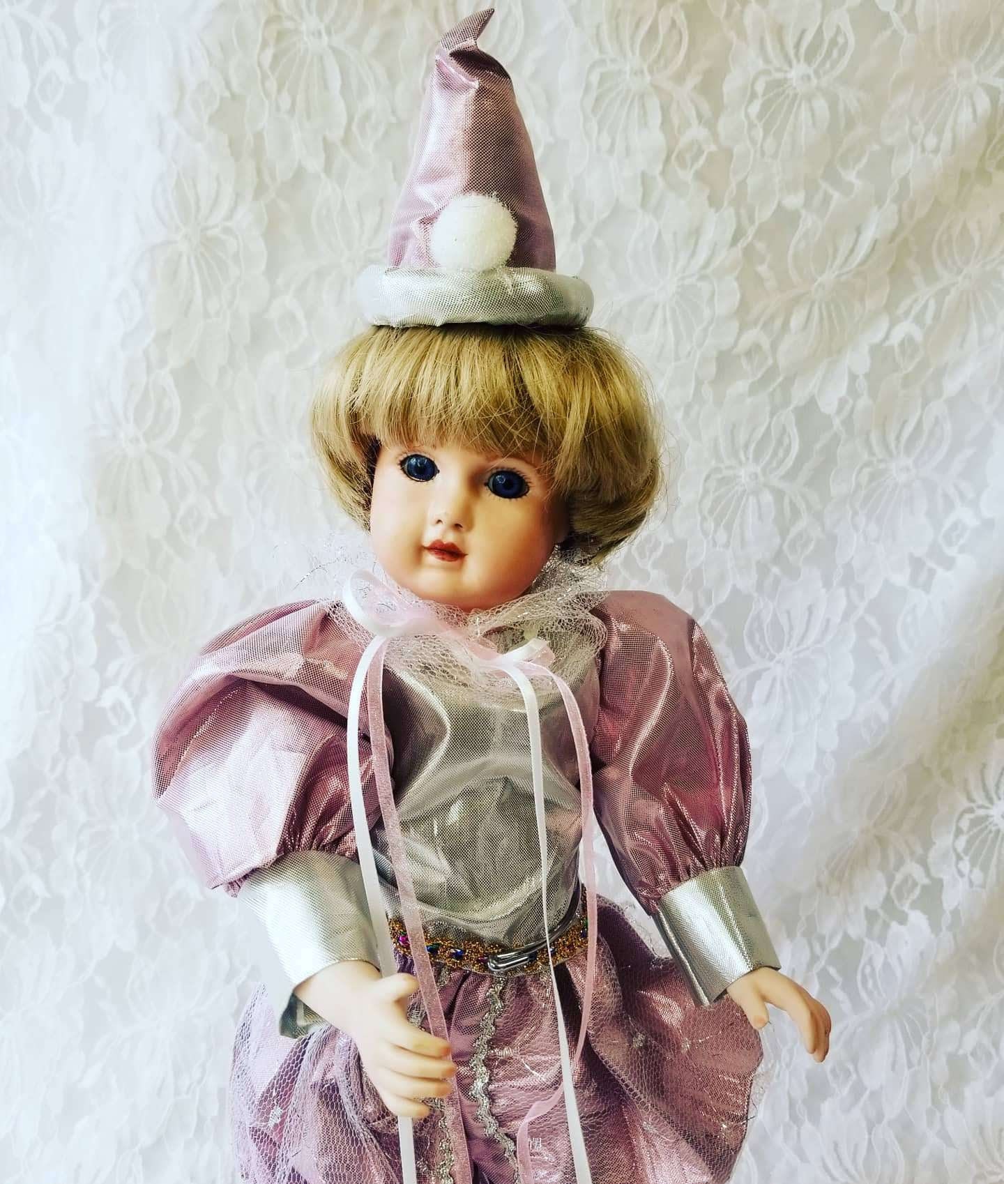 Jean Luc Haunted Doll Sfbj Paris Bebe French Repro 16 Harlequin French Mime Paranormal Paris Artistic La Belle Epoque Muse