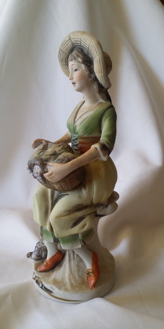 Vintage Porcelain Figurine Made in Japan by Homco Tuscan Lady