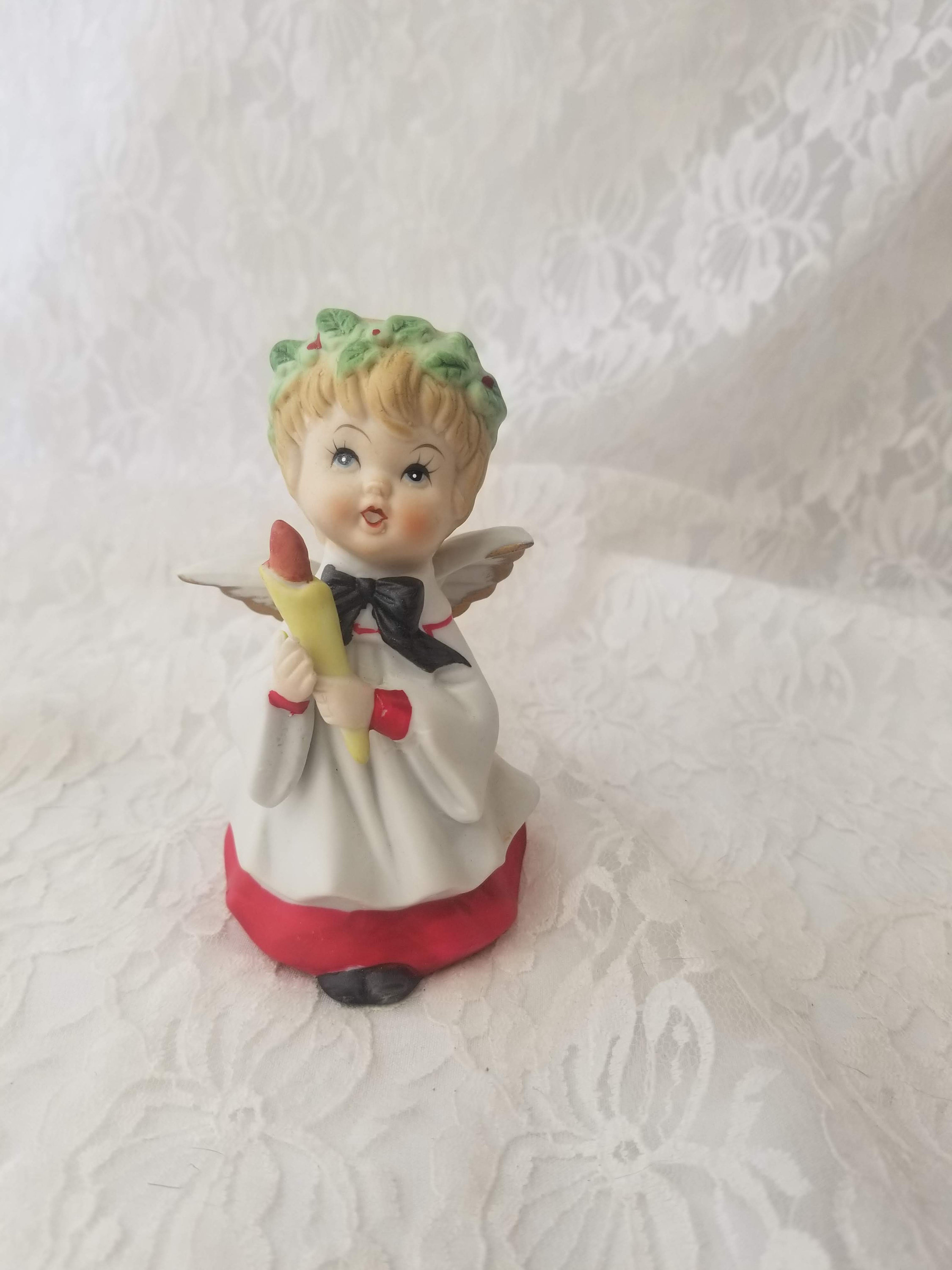 Vintage Porcelain Angel Figurine Frankel Imports Christmas 1950s Angel Christmas Angel