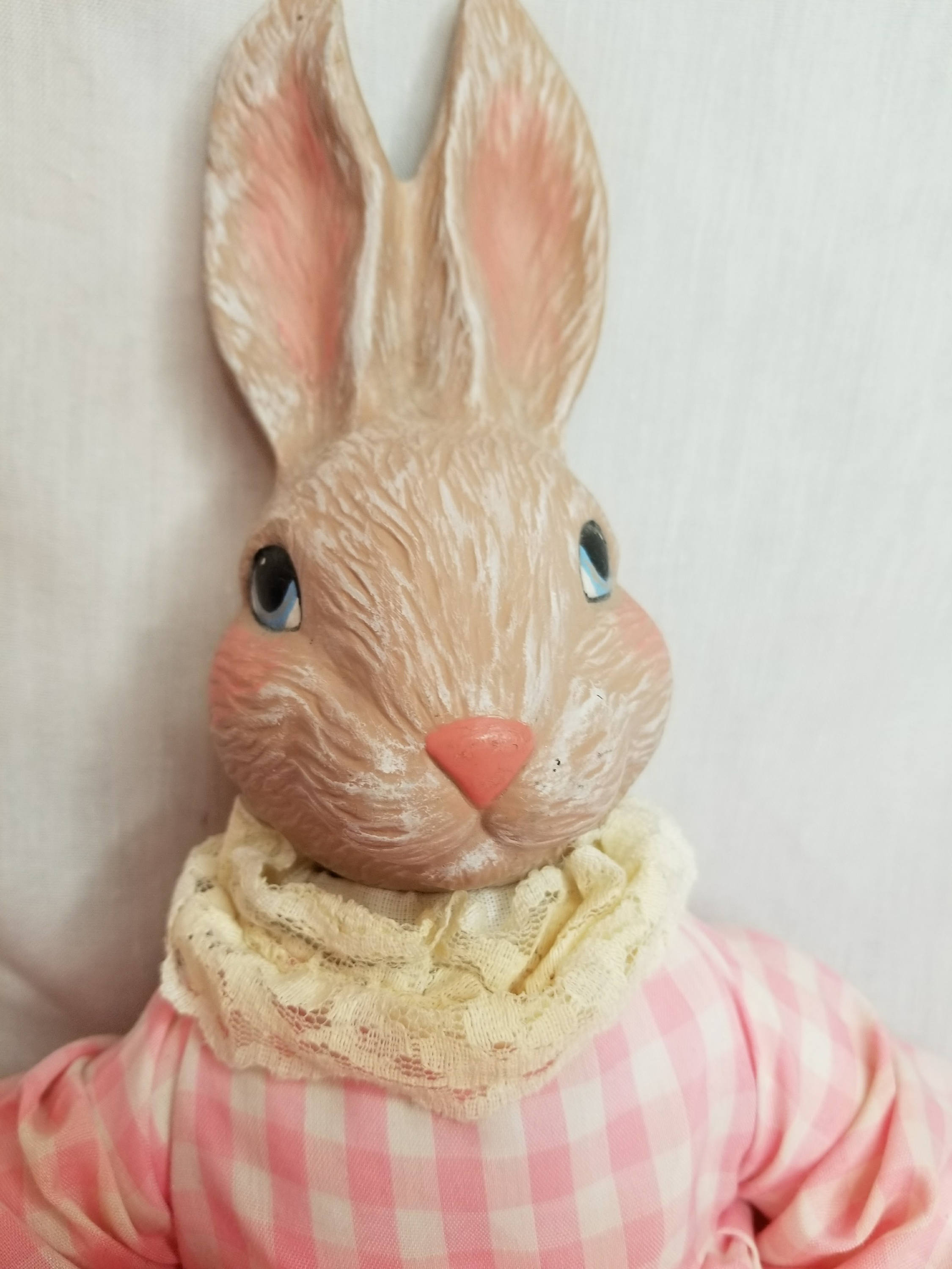 Handmade Porcelain Doll Bunny Rabbit with Handmade Dress Easter Bunny Doll 17