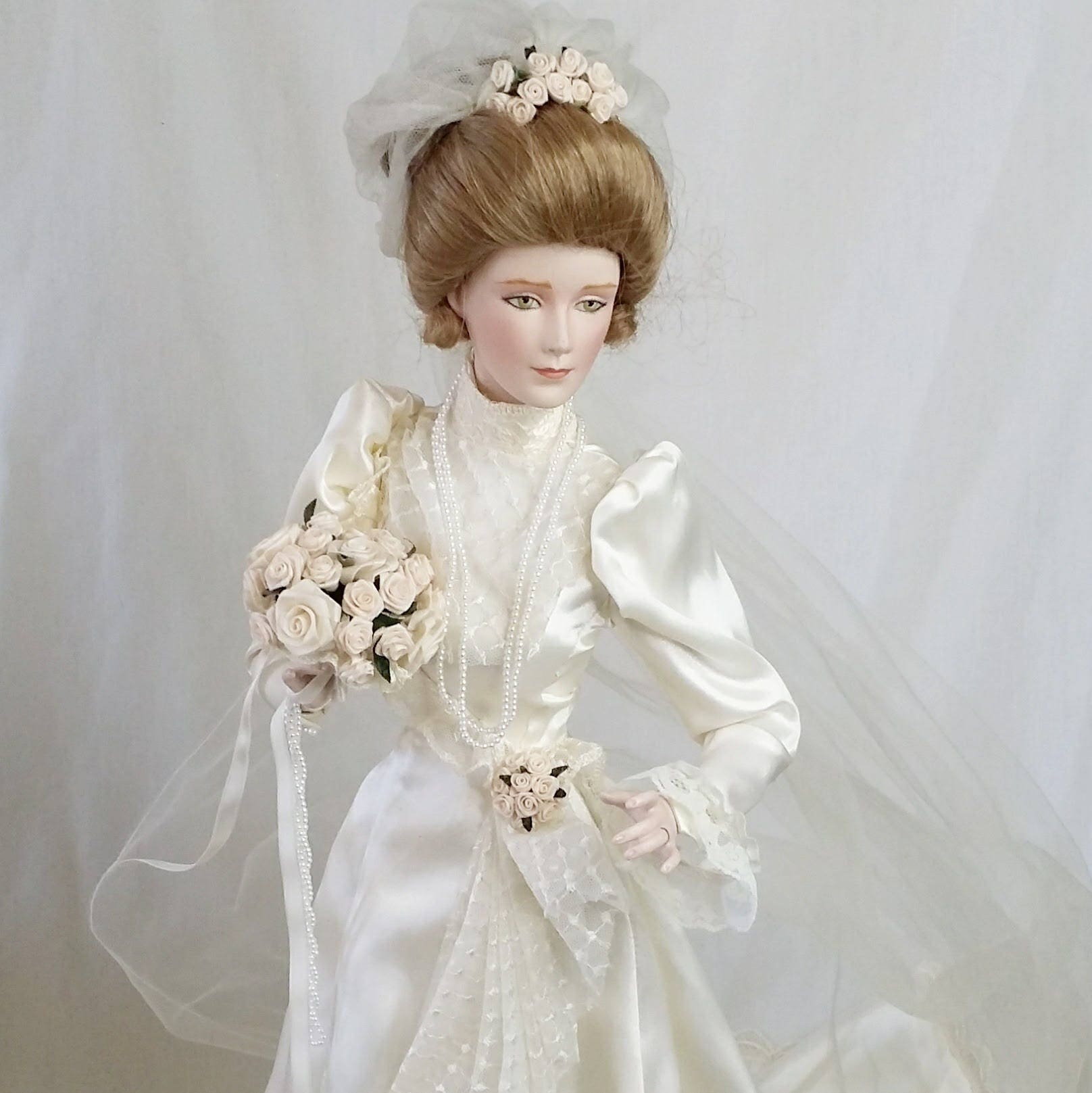franklin mint gibson girl bride doll