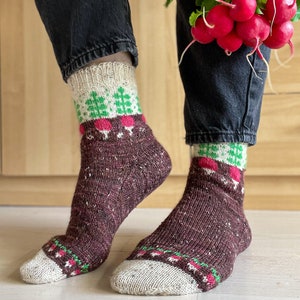 DIGITAL ITEM Rad Radish socks knitting instructions image 1