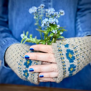 DIGITAL ITEM Forget me Knot mitts knitting instructions