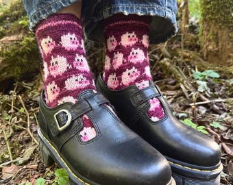 Digital item Herding Piggies sock knitting pattern