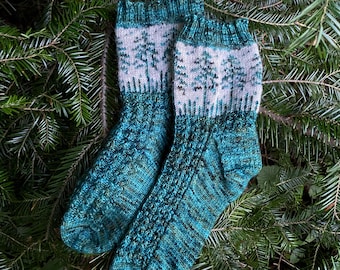 DIGITAL ITEM Fallanden Forest sock knitting instructions