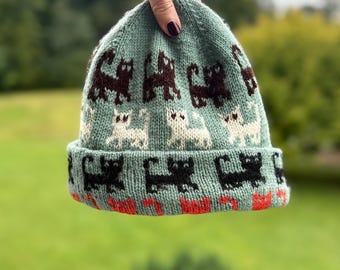 DIGITAL ITEM - Herding Cats Hat knitting pattern. 2 PDFS 1 in English and 1 in German