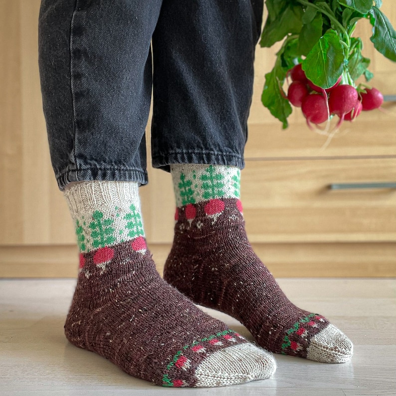 DIGITAL ITEM Rad Radish socks knitting instructions image 5
