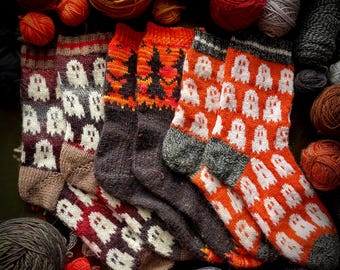 DIGITAL ITEM - Spooky Sock set knitting instructions