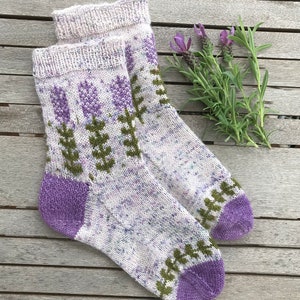 DIGITAL ITEM. Blooming Lavender socks knitting instructions image 3