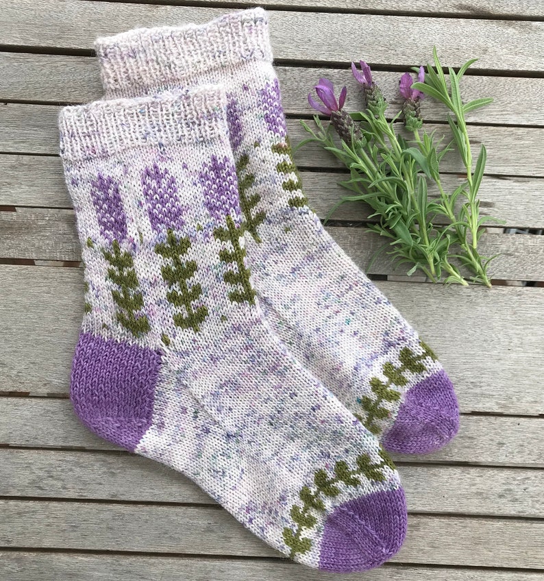 DIGITAL ITEM. Blooming Lavender socks knitting instructions image 3