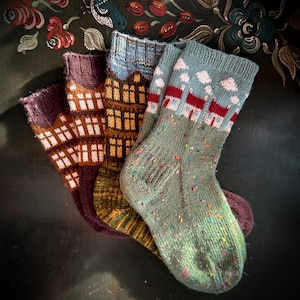 DIGITAL ITEM - Dream Home socks set knitting instructions PDF