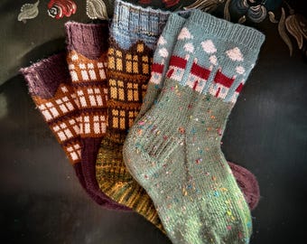 DIGITAL ITEM - Dream Home socks set knitting instructions PDF
