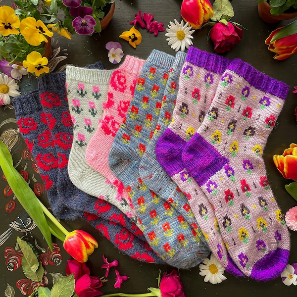 DIGITAL ITEM -Charlottes Flower Garden sock set