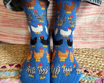 DIGITAL ITEM - Knitting pattern PDF. Herding Hens sock set