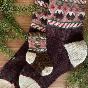 DIGITAL ITEM. Christmas Pudding socks knitting instructions image 4