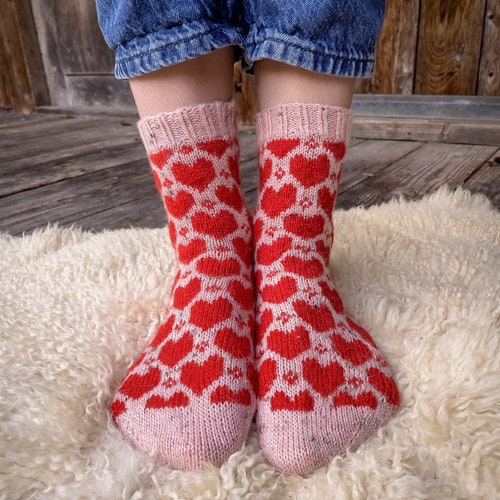 DIGITAL ITEM - I Heart socks PDF knitting pattern