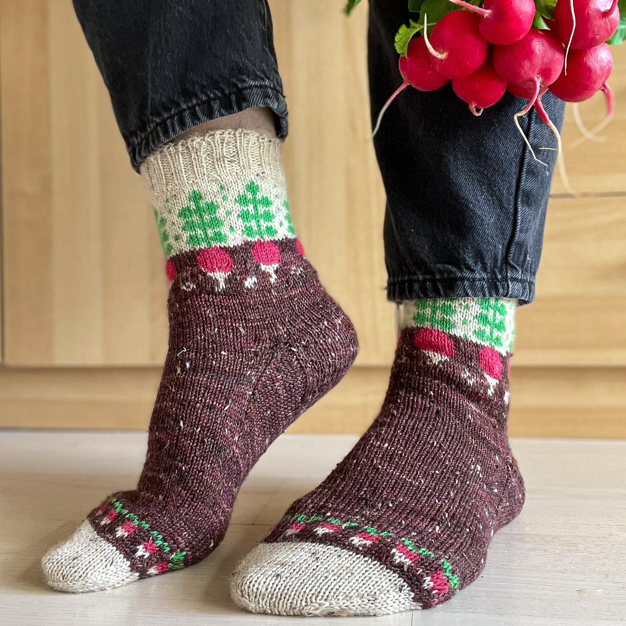 DIGITAL ITEM Rad Radish Socks Knitting Instructions - Etsy