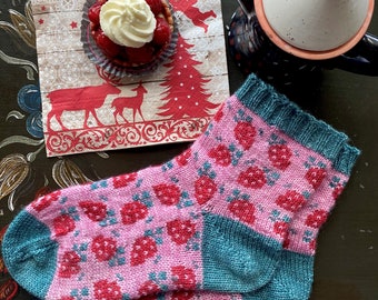 DIGITAL ITEM. Berry Special socks knitting instructions