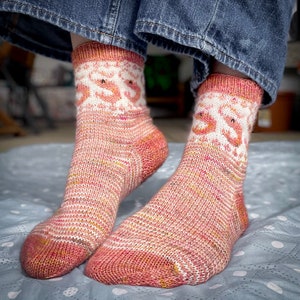 DIGITAL ITEM - Shrimply the Best socks PDF knitting pattern