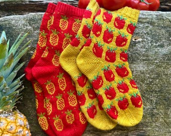 DIGITAL ITEM. Fruity Fiesta sock set - PDF knitting instructions