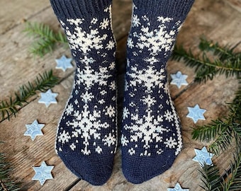 DIGITAL ITEM - Christmas Eve Skies socks knitting pattern