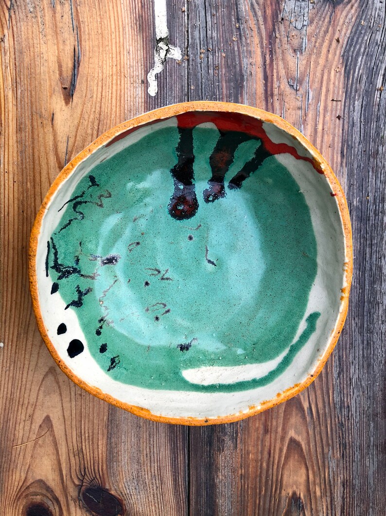 Manually made new modern art ceramic coffee table bowl made by the artist Balbina Bruszewska perfect gift handmade clay pottery
