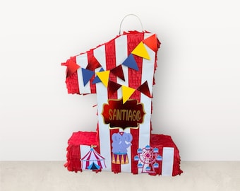 61 cm Piñata numéro 1 thème carnaval personnalisé ! Premier anniversaire DIY votre thème d'anniversaire