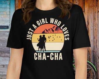 Just a Girl who loves Cha-Cha Dance colorful design PNG Digital Download design file gift for Cha-Cha dancing Cha-Cha dance lovers