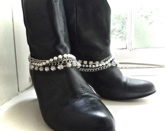 Boot Bling. Pair of BabyJane Boot Bracelets - boot chains, boot jewelry, boho, western, cowgirl, Wedding, gift.