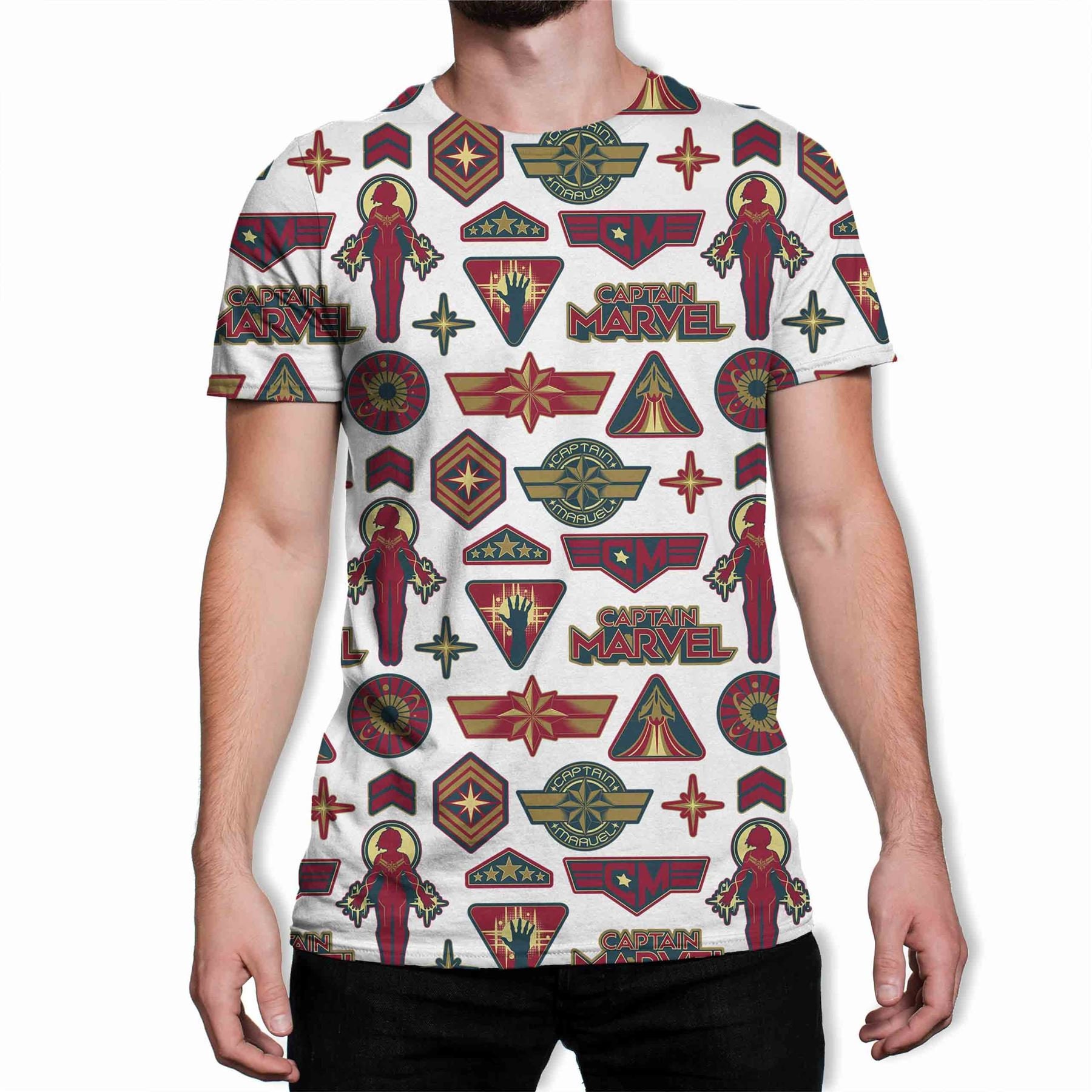 Image of Captain Marvel Classic Logo's Men's White T-Shirt