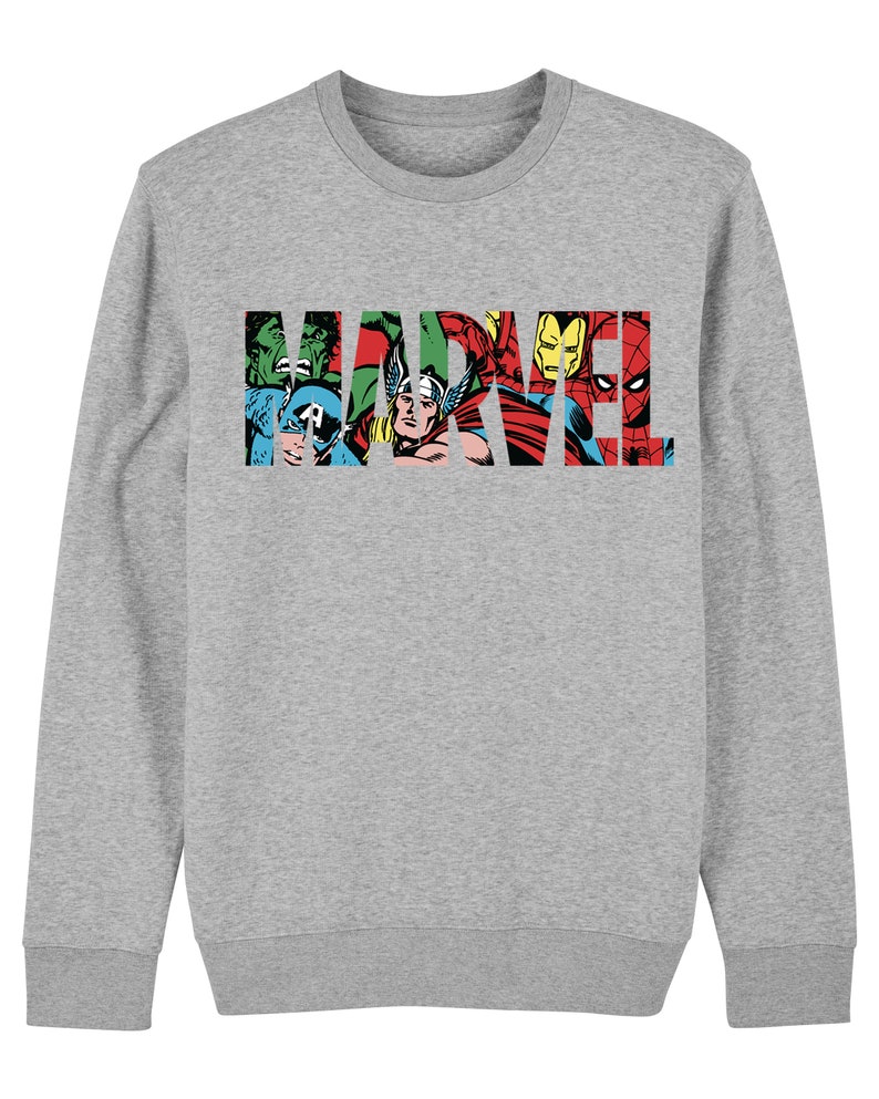 Marvel Comics Classic Logo Adultes Unisex Sweatshirt ...