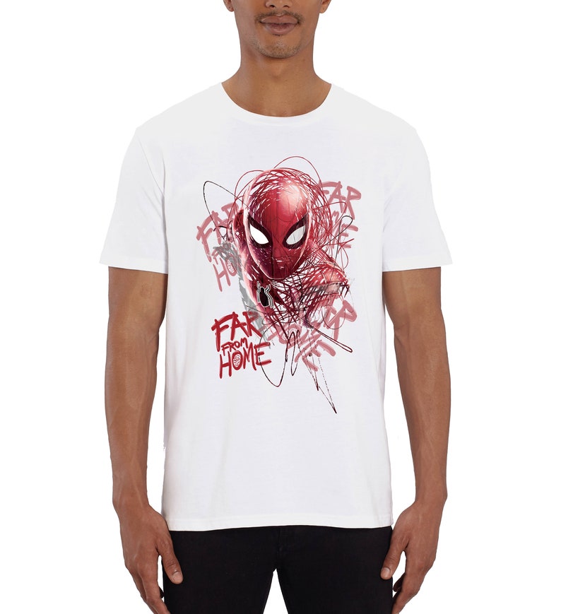 Marvel Spider Man Far From Home  Pose  Logo  Men s T Shirt 