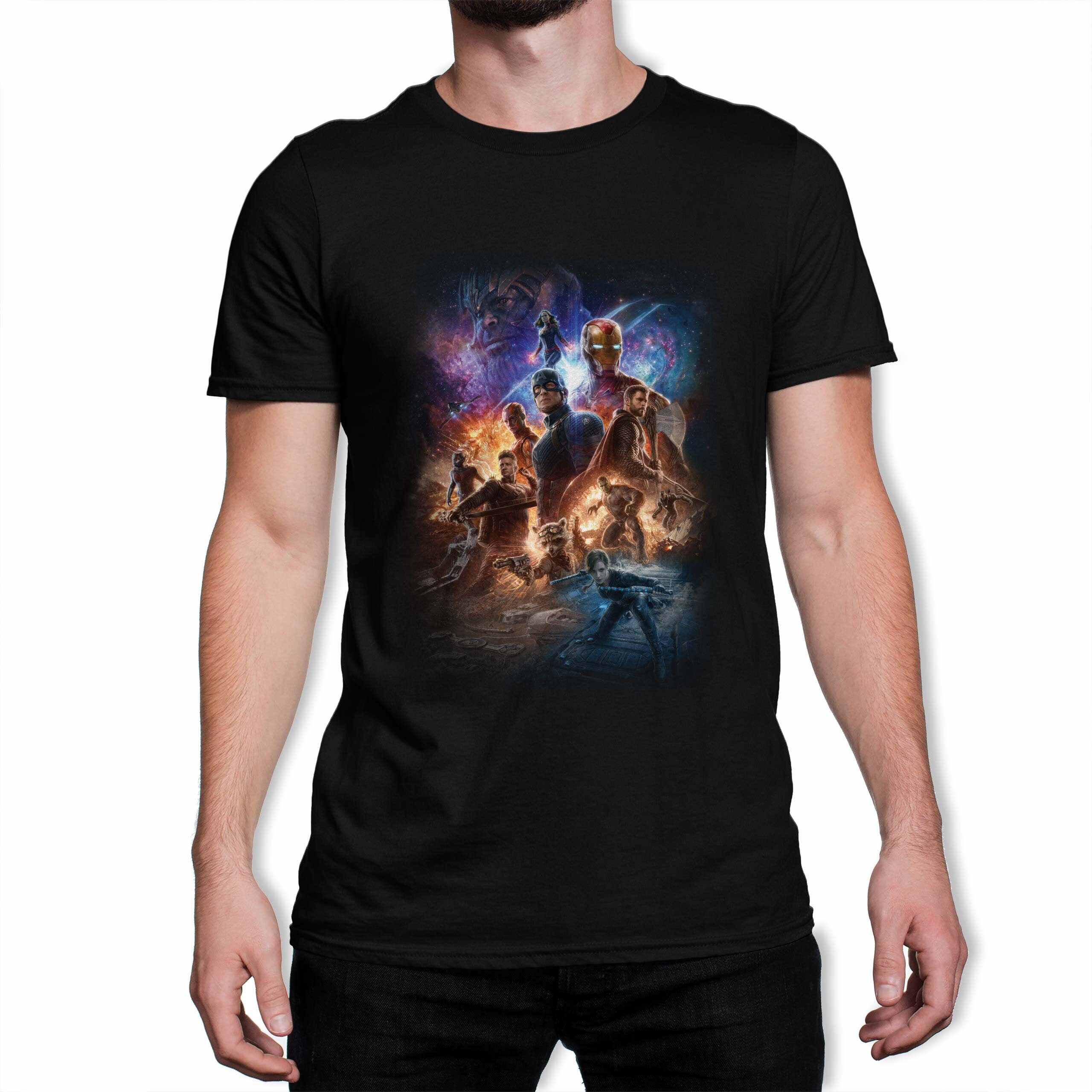 Image of Avengers Endgame Team Poster Men's Black T-Shirt