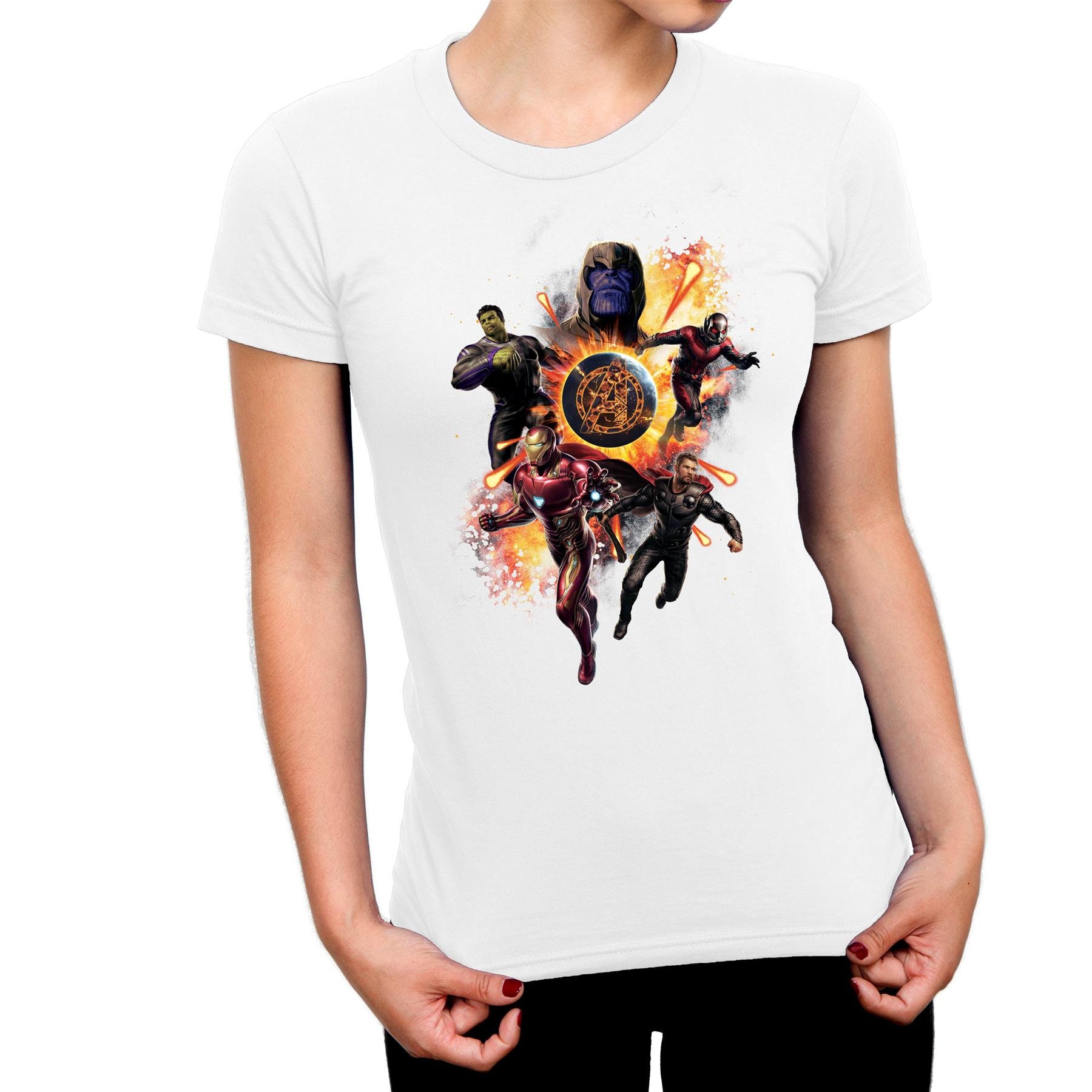 Image of Avengers Endgame Character Explosion Ladies T-Shirt