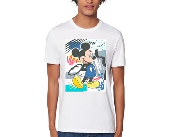Estrecho de Bering Derretido Mecánicamente Mickey Mouse Retro Scribble Print Men's T-shirt - Etsy Denmark