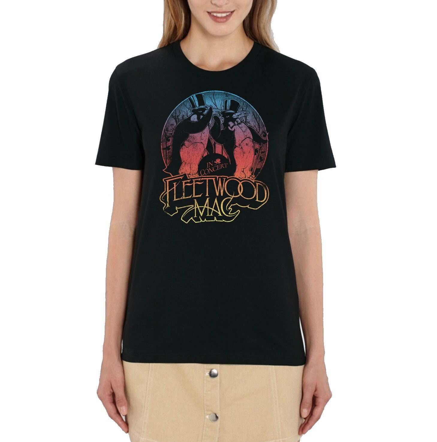 Official Fleetwood Mac in Concert Ladies Black T-shirt+ Free Gift