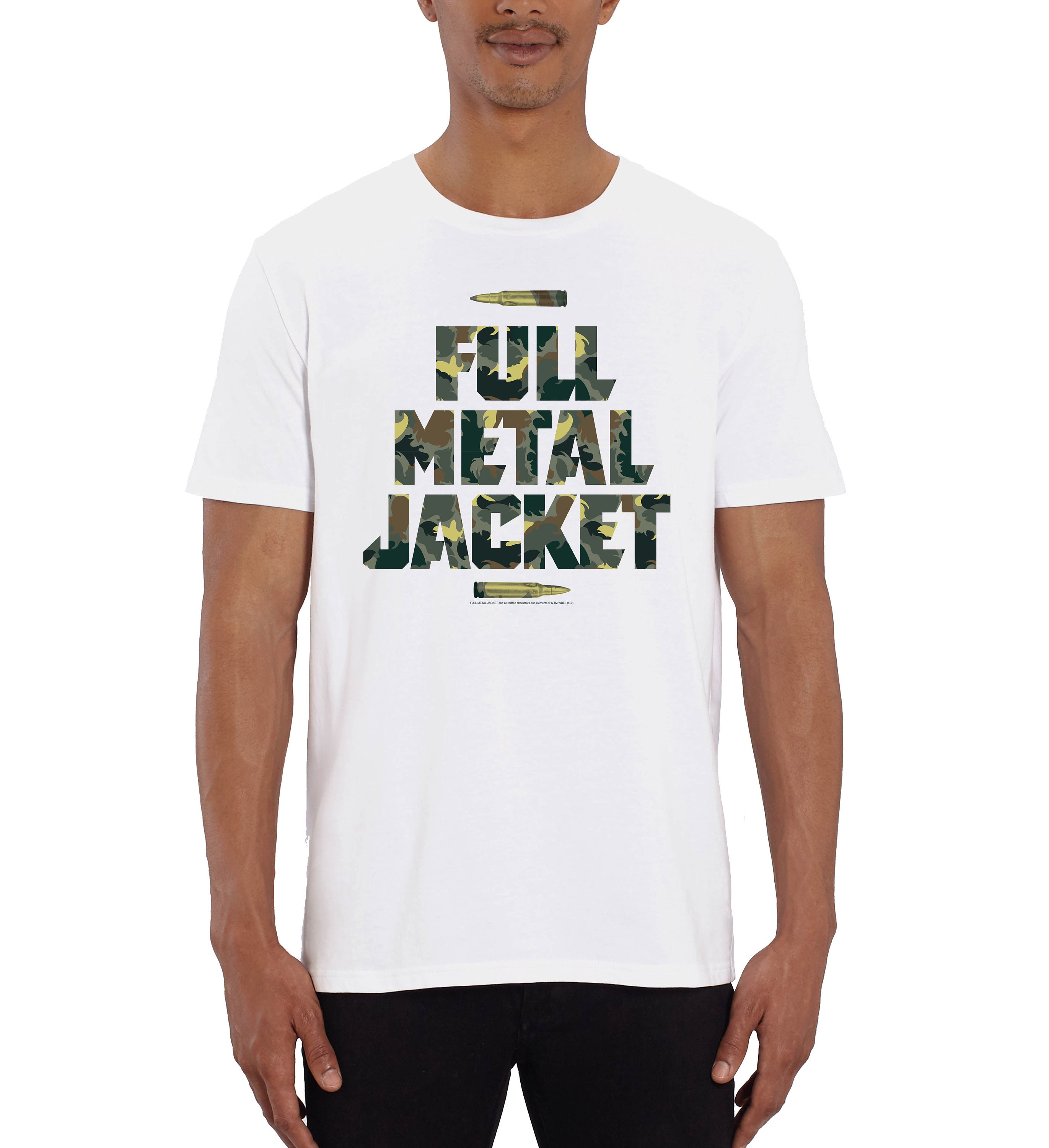 Image of Full Metal Jacket Camo Logo Men's White T-Shirt