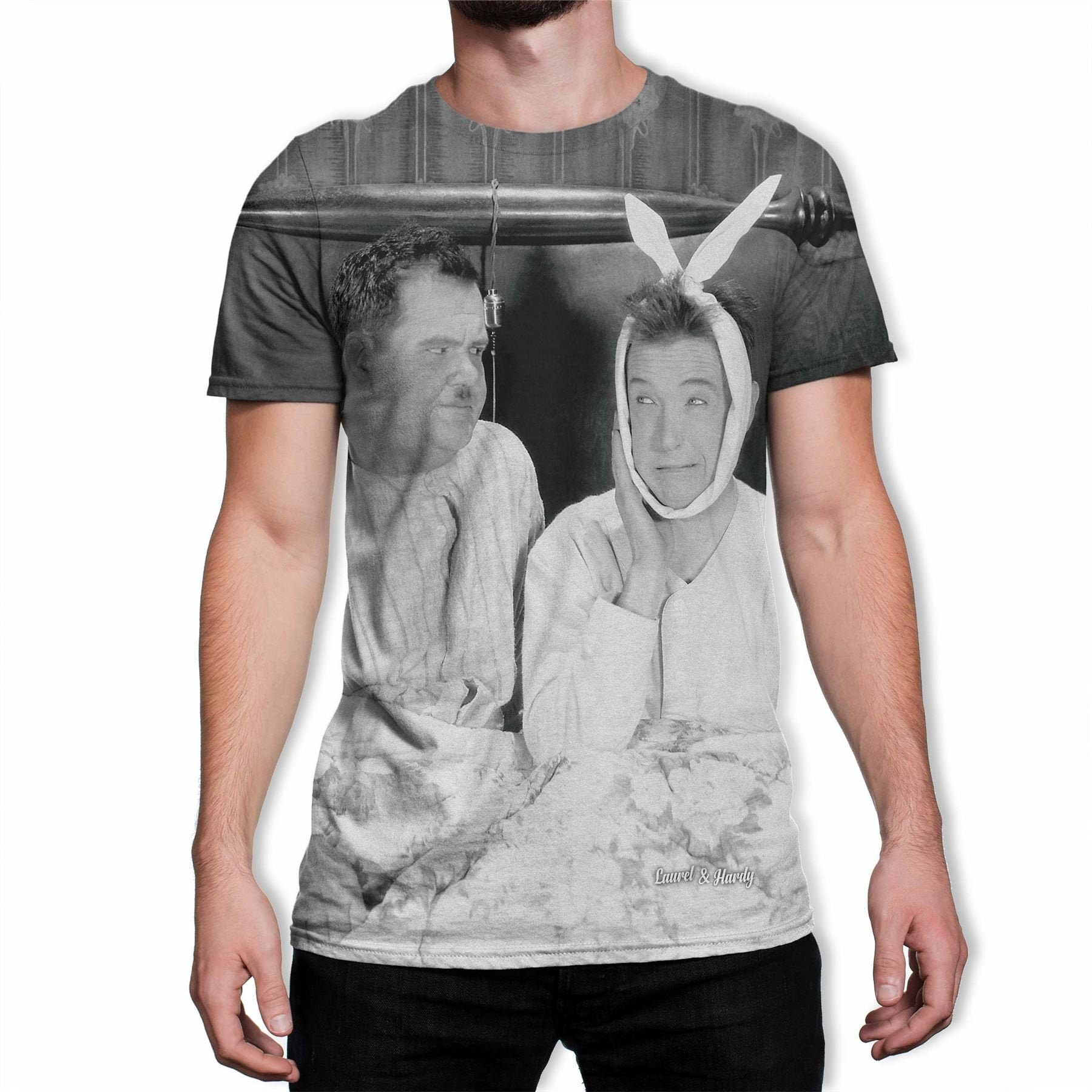 Image of Laurel & Hardy Friends Poster Men's T-Shirt