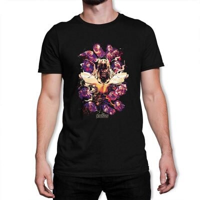 Image of Avengers End Game Thanos Splatter Men's Black T-Shirt