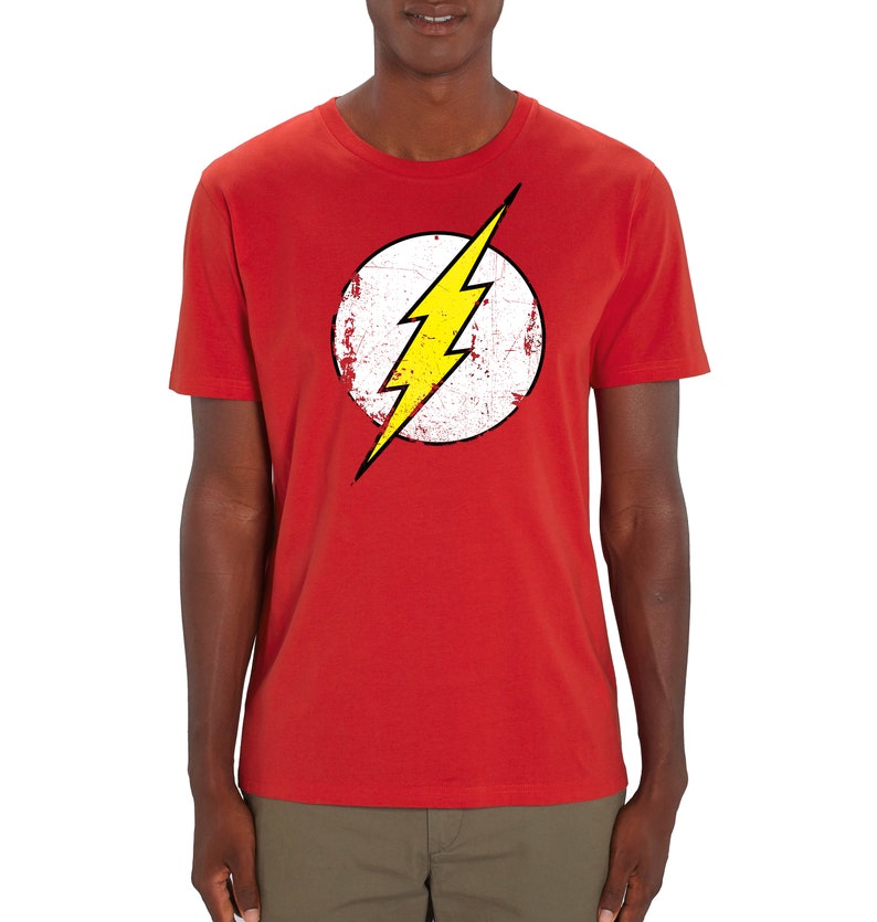 The Flash Distressed Logo Men's Red T-shirt - Etsy UK