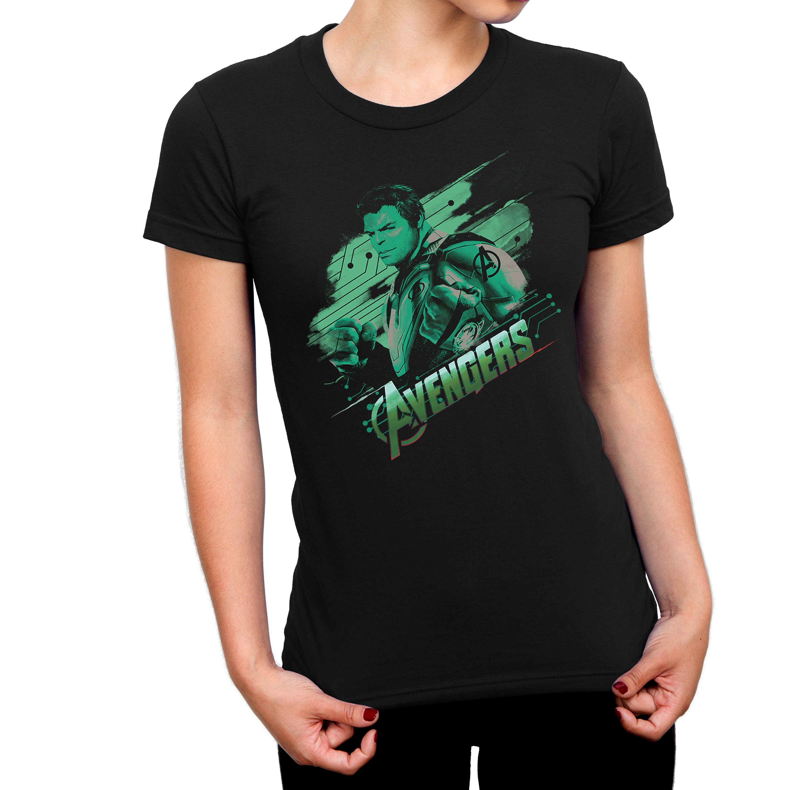 Image of Avengers Endgame Hulk Ladies Black T-Shirt