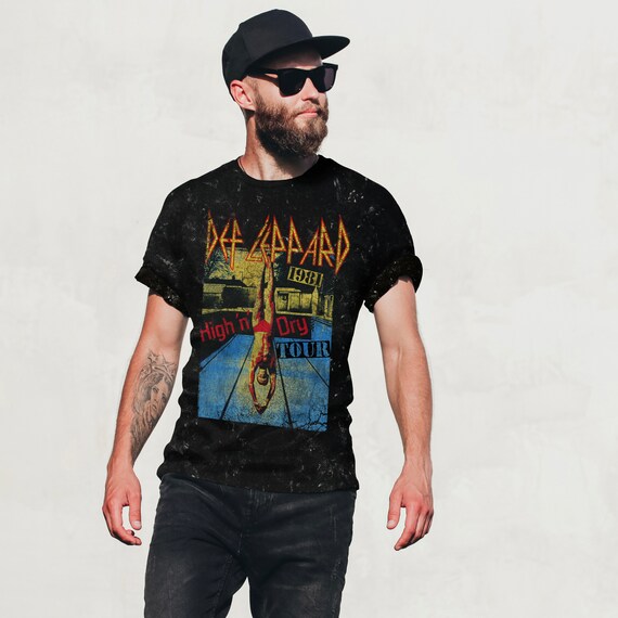 Def Leppard Shirt High n Dry 1981 Album Cover Men's T Rock Band Tour Music Merch Def Leppard Shirt High n Dry 1981 Album Cover Men's T Rock Band Tour Music Merch