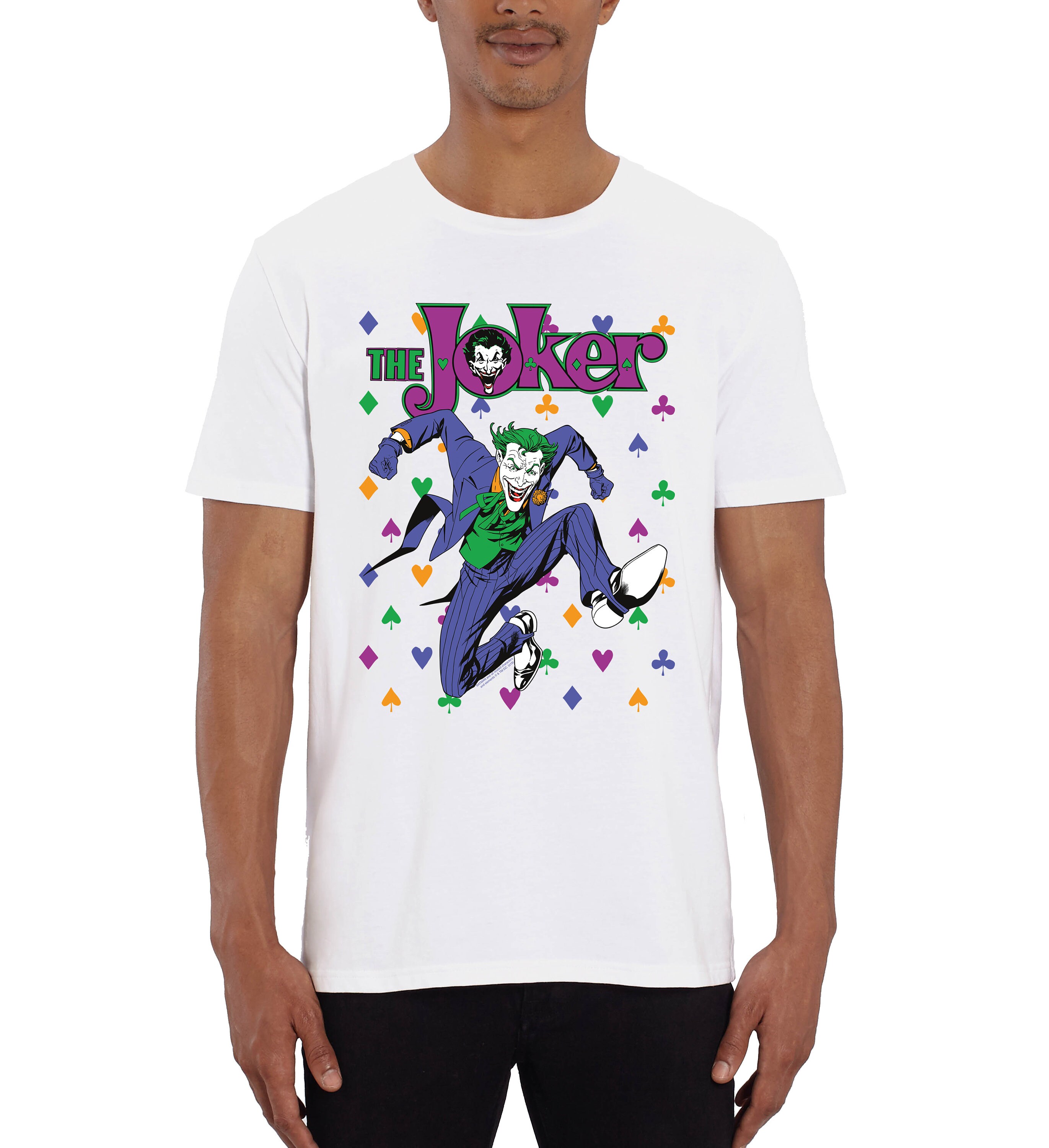 Image of Dc Comics The Joker Playing Cards Icons Men's T-Shirt