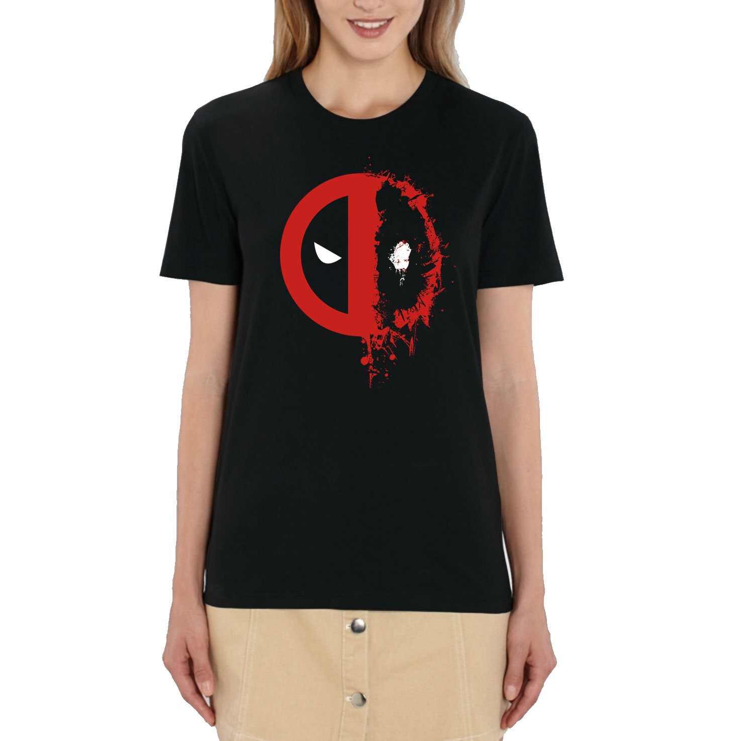 Image of Deadpool Splat Logo Ladies T-Shirt
