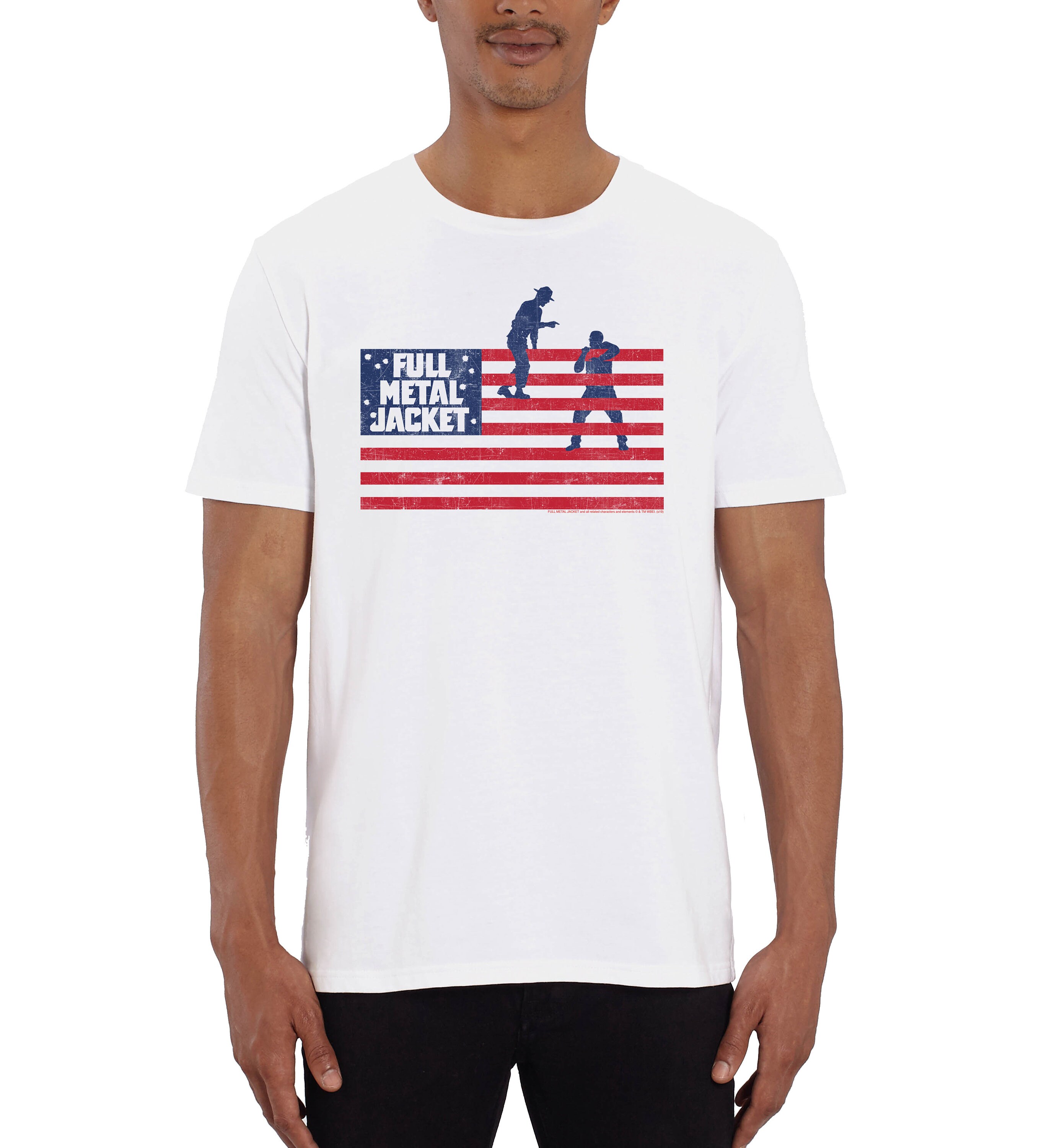 Image of Full Metal Jacket Flag Men's White T-Shirt