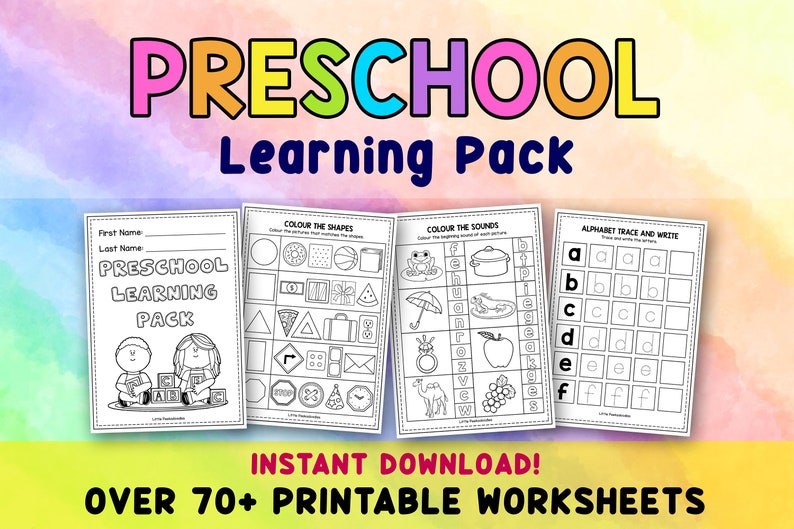 Preschool Worksheets Math and Literacy Learning Printables Etsy